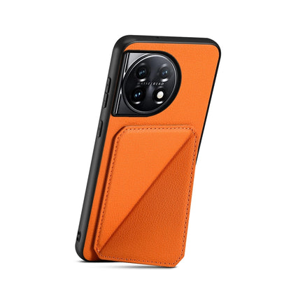 OnePlus 11 Calf Texture Leather Case with Dual Card Slots and Stand Function