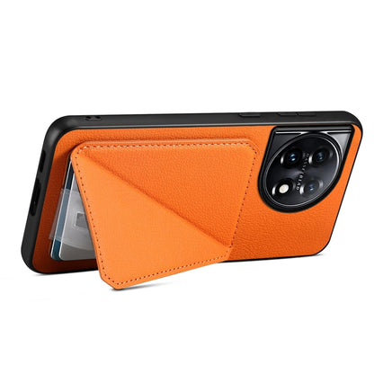 OnePlus 11 Calf Texture Leather Case with Dual Card Slots and Stand Function