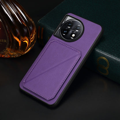 OnePlus 11 Calf Texture Leather Case with Dual Card Slots and Stand Function
