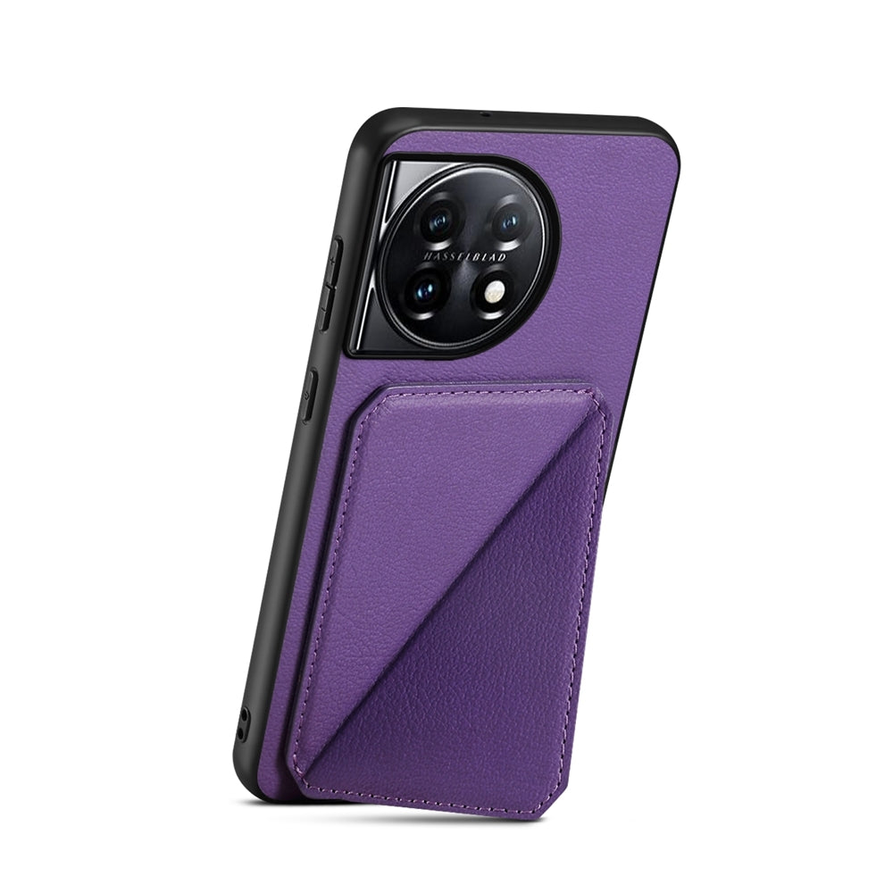 OnePlus 11 Calf Texture Leather Case with Dual Card Slots and Stand Function