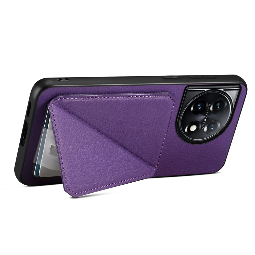 OnePlus 11 Calf Texture Leather Case with Dual Card Slots and Stand Function