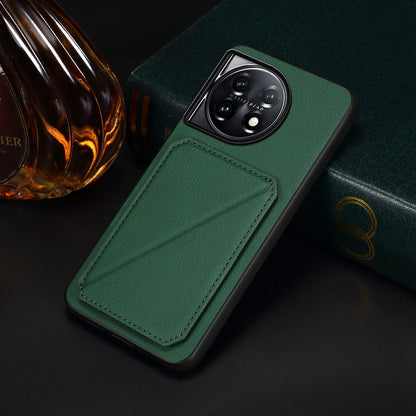 OnePlus 11 Calf Texture Leather Case with Dual Card Slots and Stand Function