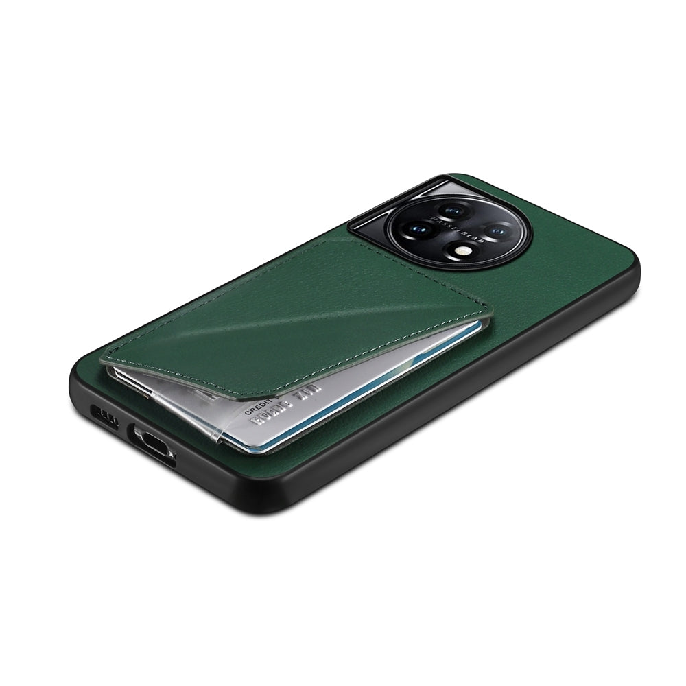 OnePlus 11 Calf Texture Leather Case with Dual Card Slots and Stand Function