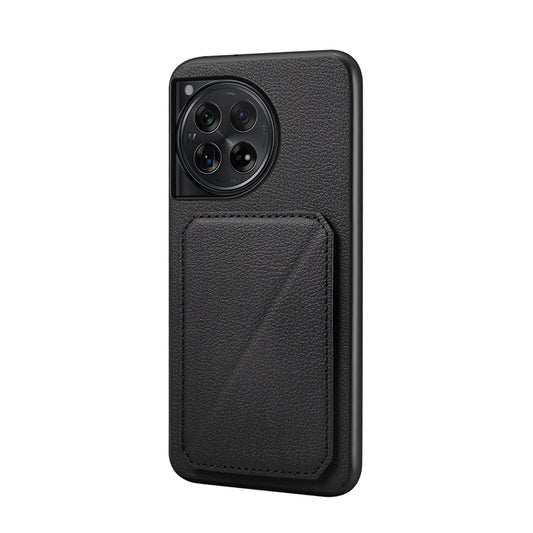OnePlus 12 Calf Texture Leather Case with Dual Card Slots and Stand Function