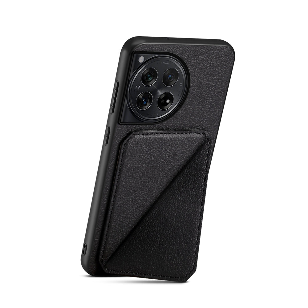OnePlus 12 Calf Texture Leather Case with Dual Card Slots and Stand Function