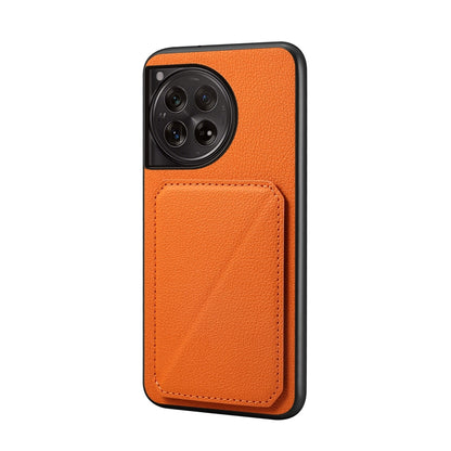 OnePlus 12 Calf Texture Leather Case with Dual Card Slots and Stand Function