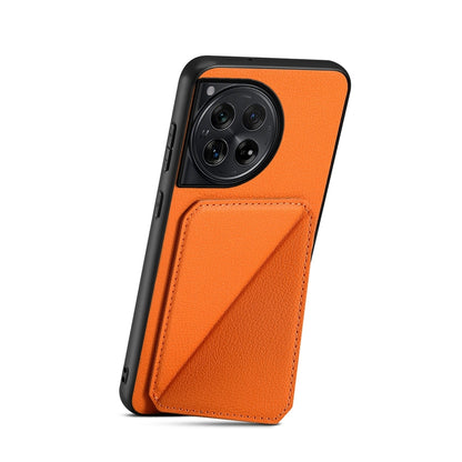OnePlus 12 Calf Texture Leather Case with Dual Card Slots and Stand Function