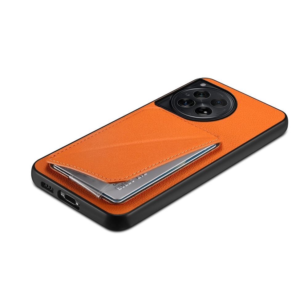 OnePlus 12 Calf Texture Leather Case with Dual Card Slots and Stand Function