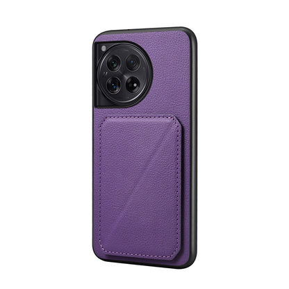 OnePlus 12 Calf Texture Leather Case with Dual Card Slots and Stand Function