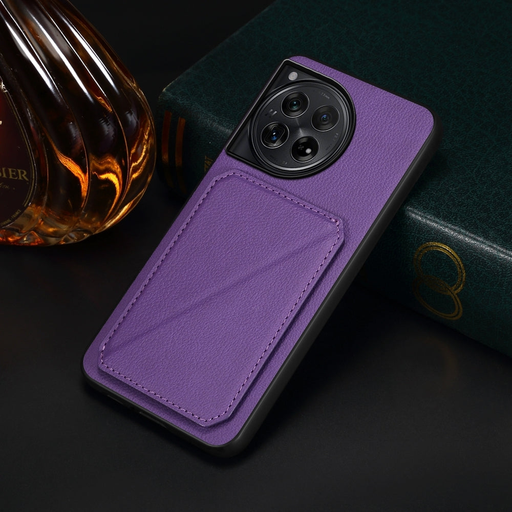 OnePlus 12 Calf Texture Leather Case with Dual Card Slots and Stand Function