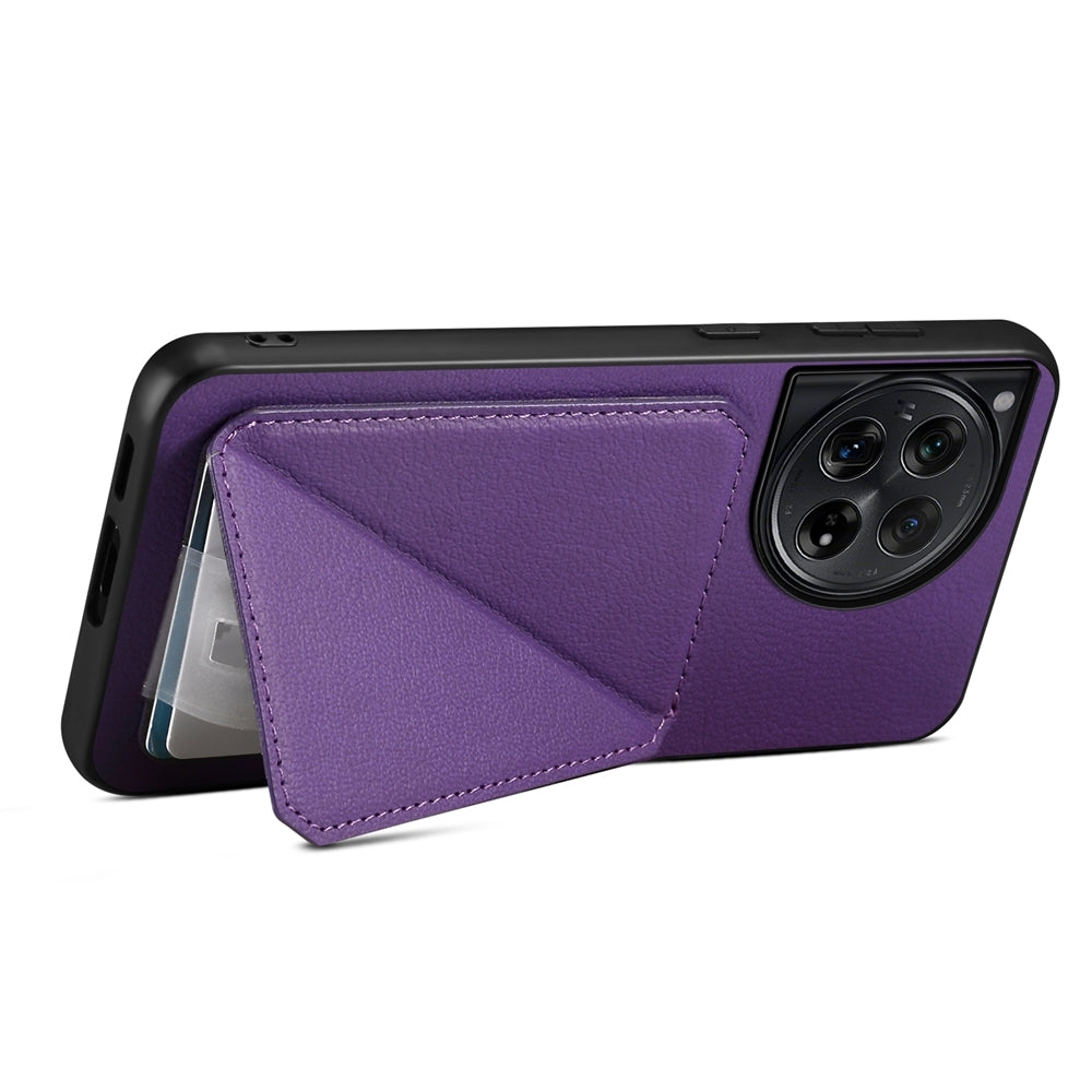OnePlus 12 Calf Texture Leather Case with Dual Card Slots and Stand Function