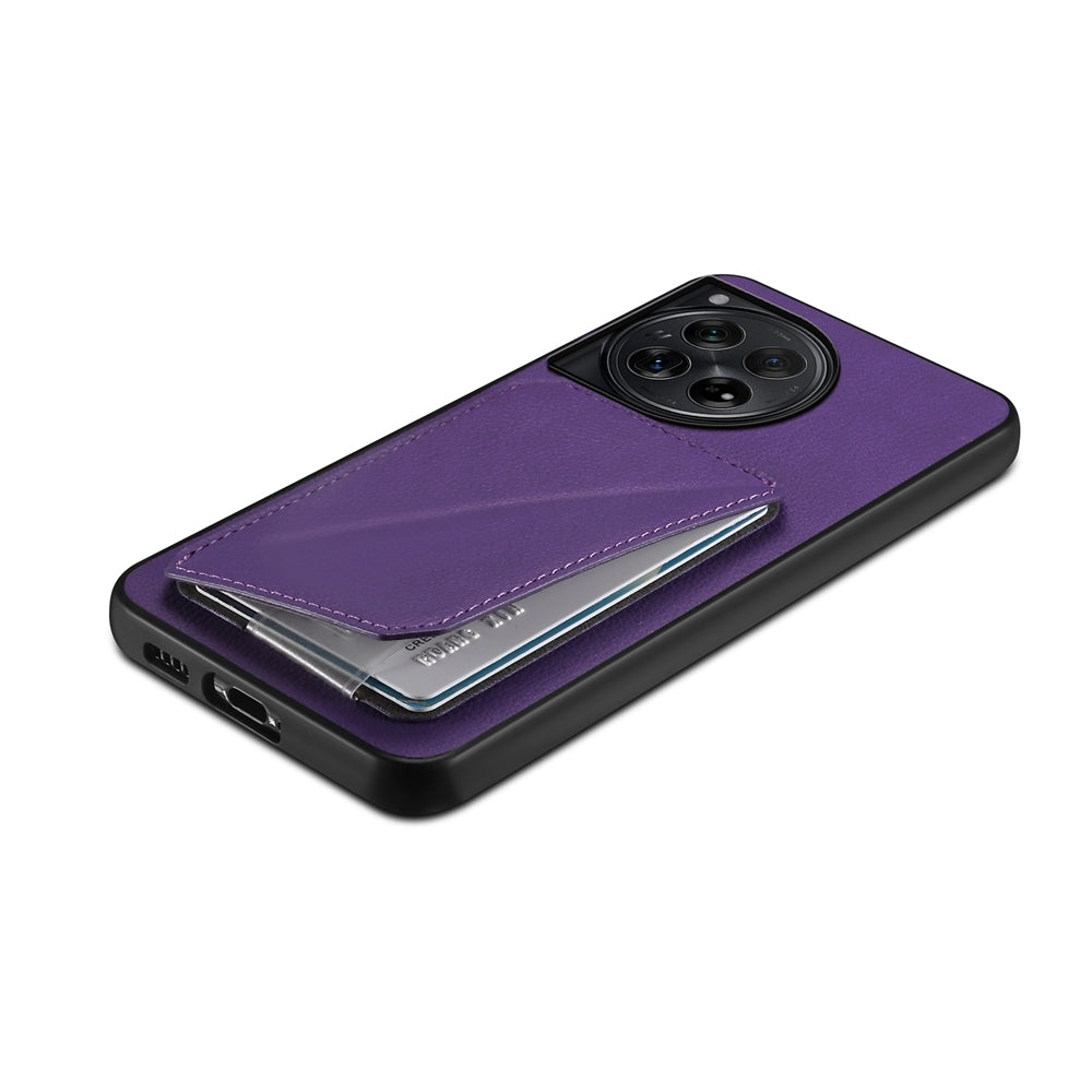 OnePlus 12 Calf Texture Leather Case with Dual Card Slots and Stand Function