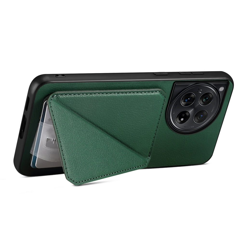 OnePlus 12 Calf Texture Leather Case with Dual Card Slots and Stand Function
