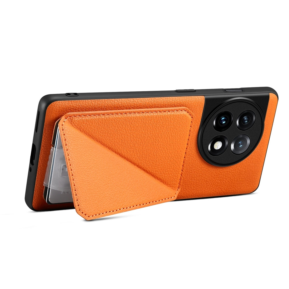 OnePlus Ace 2 Calf Texture Leather Case with Dual Card Slots and Stand Function