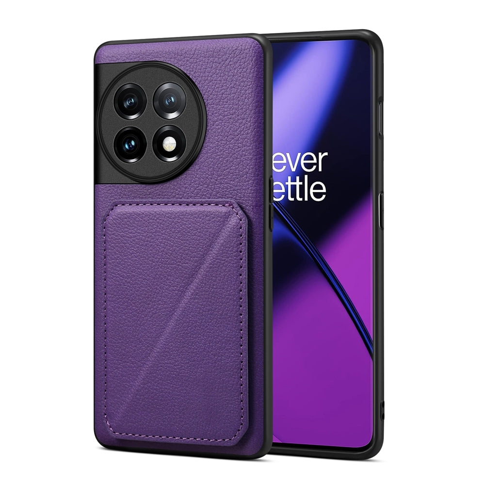 OnePlus Ace 2 Calf Texture Leather Case with Dual Card Slots and Stand Function