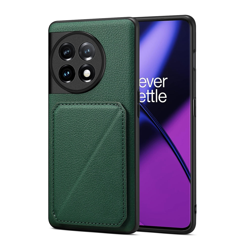 OnePlus Ace 2 Calf Texture Leather Case with Dual Card Slots and Stand Function