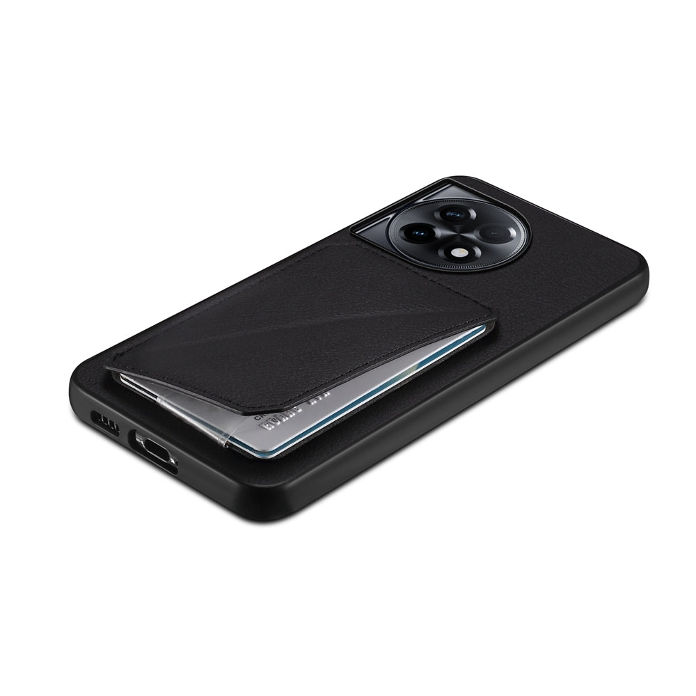 OnePlus Ace 2 Pro Calf Texture Leather Case with Dual Card Slots and Stand Function