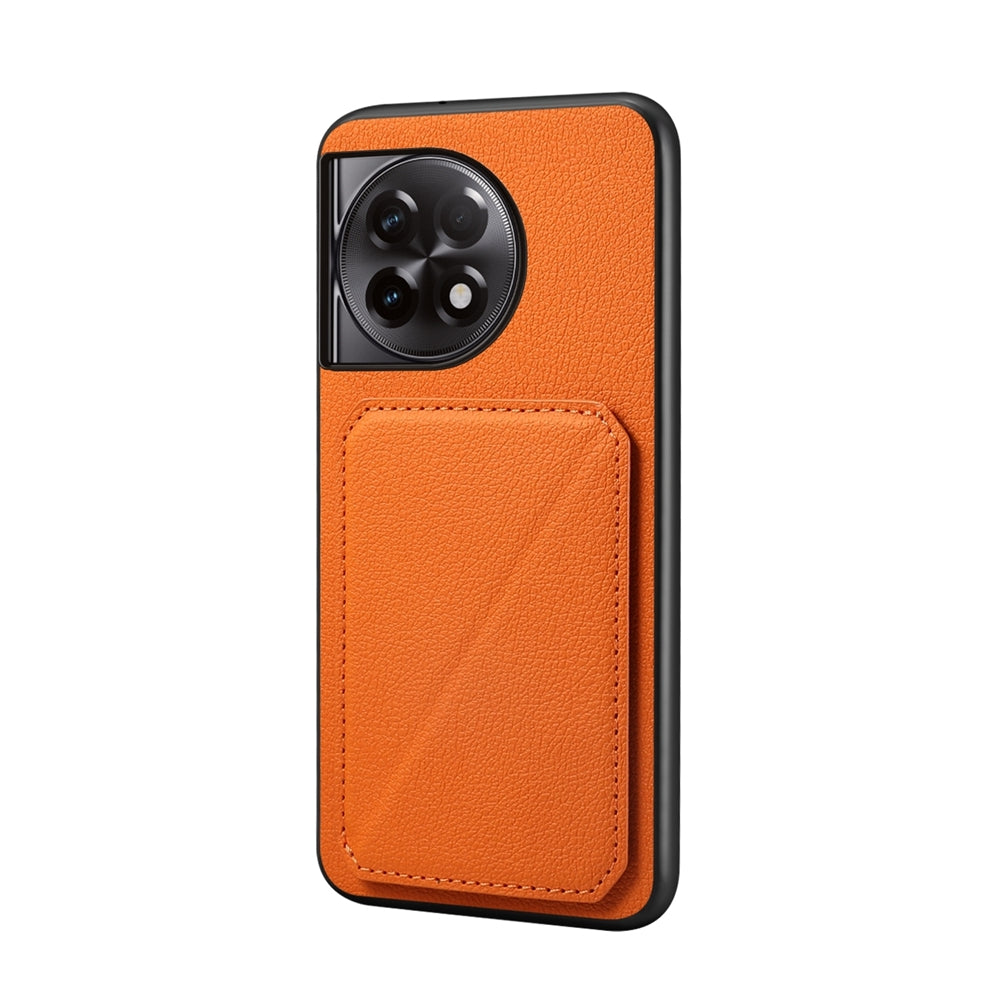 OnePlus Ace 2 Pro Calf Texture Leather Case with Dual Card Slots and Stand Function