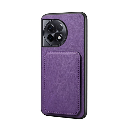 OnePlus Ace 2 Pro Calf Texture Leather Case with Dual Card Slots and Stand Function