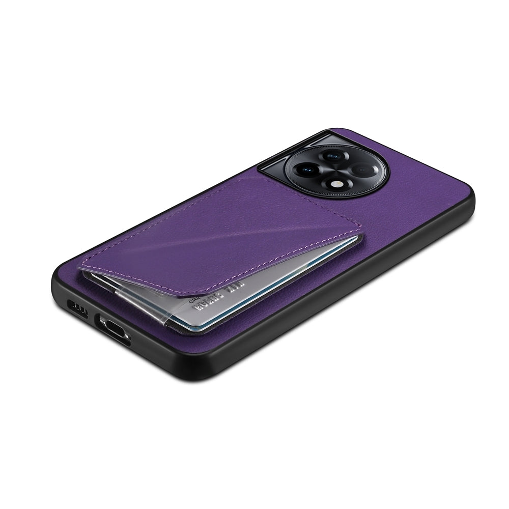 OnePlus Ace 2 Pro Calf Texture Leather Case with Dual Card Slots and Stand Function