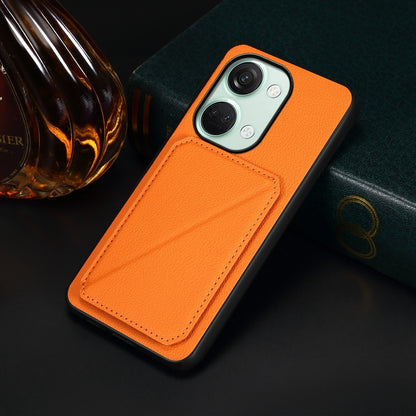 OnePlus Ace 2V Calf Texture Leather Case with Dual Card Slots and Stand Function