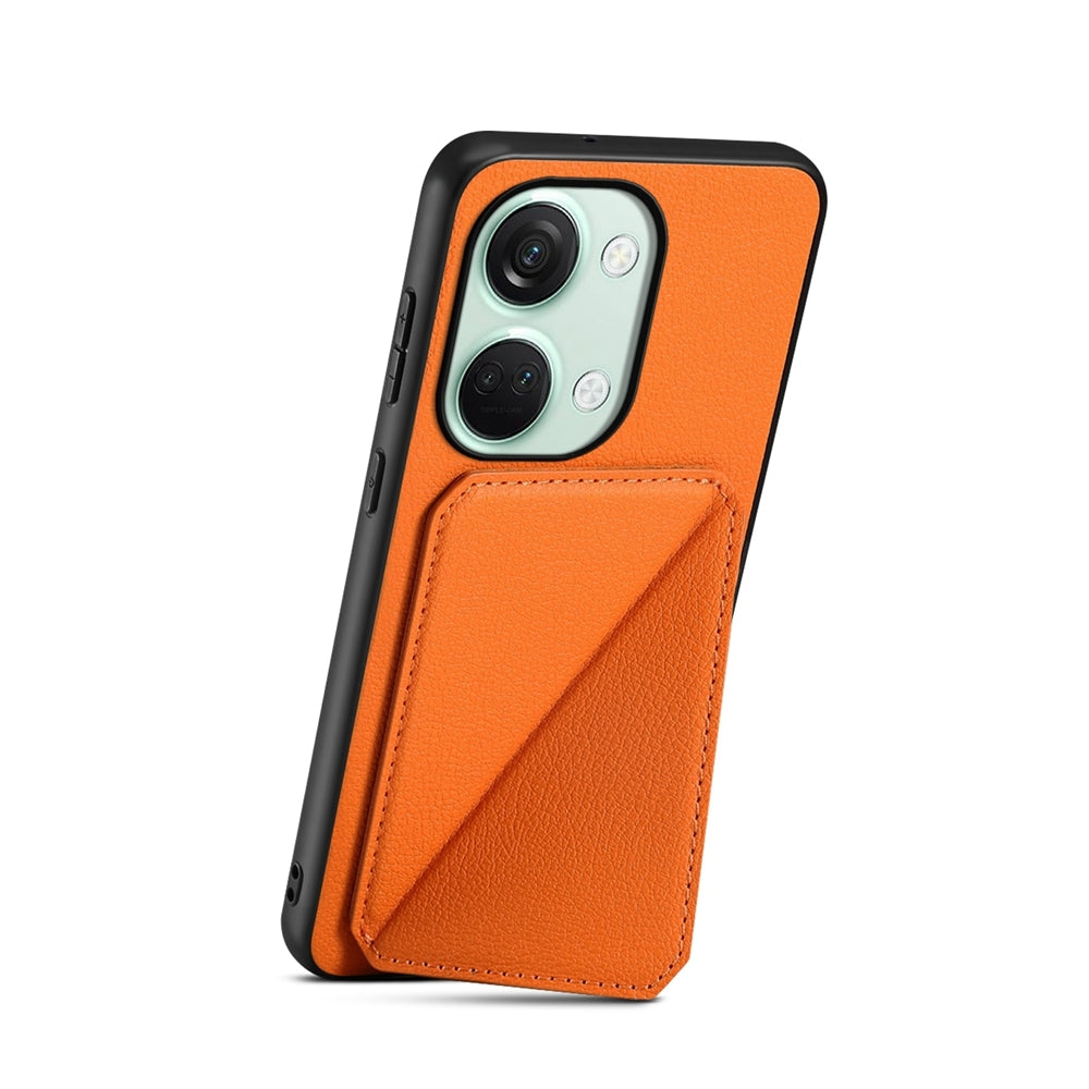 OnePlus Ace 2V Calf Texture Leather Case with Dual Card Slots and Stand Function