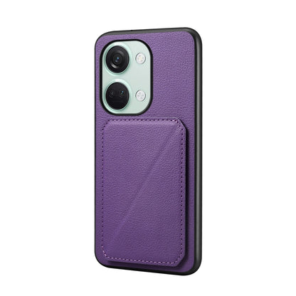 OnePlus Ace 2V Calf Texture Leather Case with Dual Card Slots and Stand Function