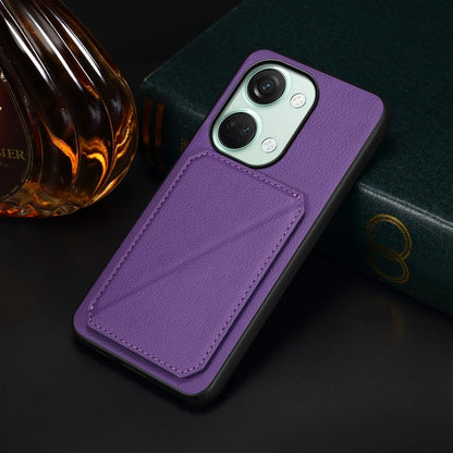 OnePlus Ace 2V Calf Texture Leather Case with Dual Card Slots and Stand Function