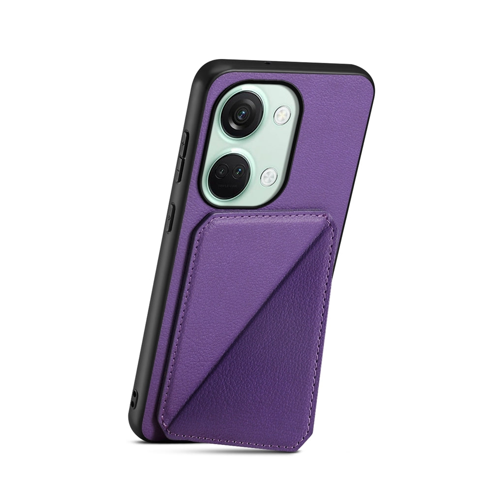 OnePlus Ace 2V Calf Texture Leather Case with Dual Card Slots and Stand Function