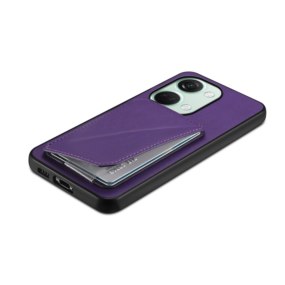 OnePlus Ace 2V Calf Texture Leather Case with Dual Card Slots and Stand Function
