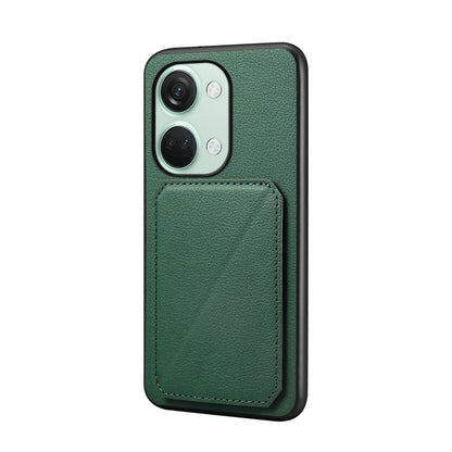 OnePlus Ace 2V Calf Texture Leather Case with Dual Card Slots and Stand Function