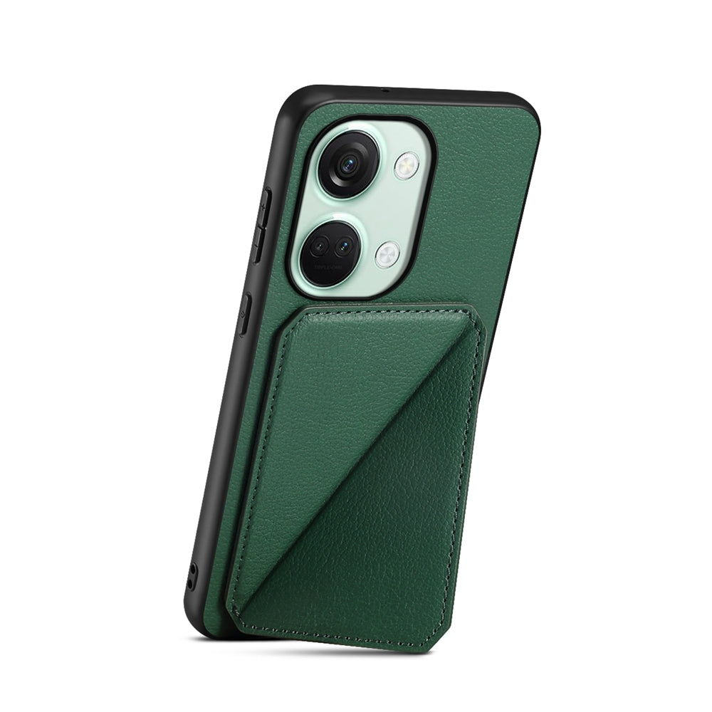 OnePlus Ace 2V Calf Texture Leather Case with Dual Card Slots and Stand Function