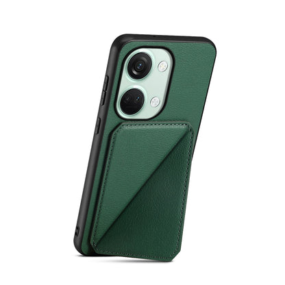 OnePlus Ace 2V Calf Texture Leather Case with Dual Card Slots and Stand Function