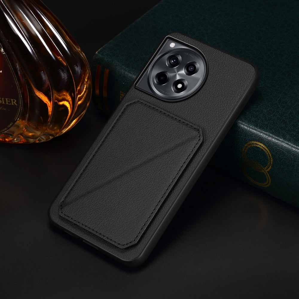 OnePlus Ace 3 Calf Texture Leather Case with Dual Card Slots and Stand Function