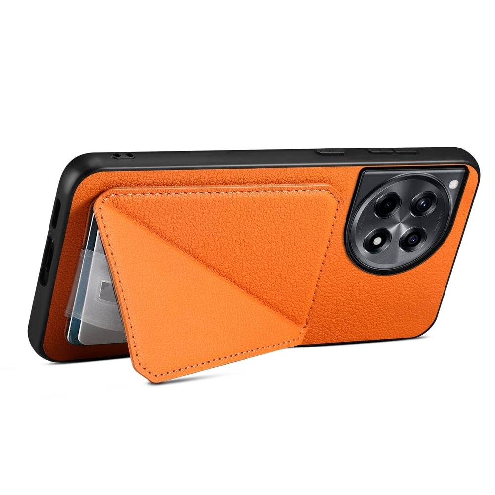 OnePlus Ace 3 Calf Texture Leather Case with Dual Card Slots and Stand Function