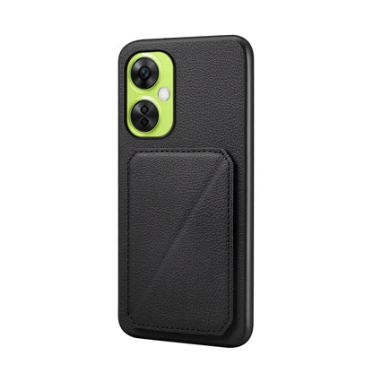 OnePlus Nord CE 3 Lite Calf Texture Leather Case with Dual Card Slots and Stand Function