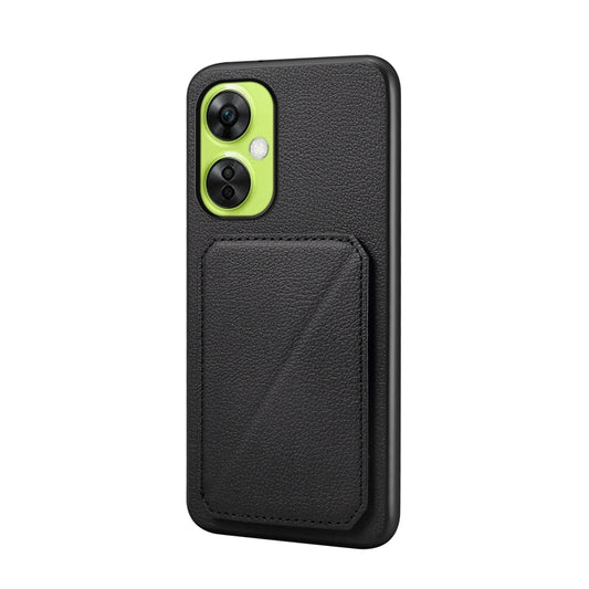 OnePlus Nord CE 3 Lite Calf Texture Leather Case with Dual Card Slots and Stand Function