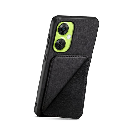 OnePlus Nord CE 3 Lite Calf Texture Leather Case with Dual Card Slots and Stand Function