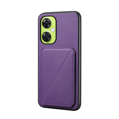 OnePlus Nord CE 3 Lite Calf Texture Leather Case with Dual Card Slots and Stand Function