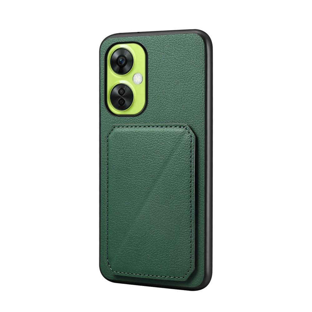 OnePlus Nord CE 3 Lite Calf Texture Leather Case with Dual Card Slots and Stand Function