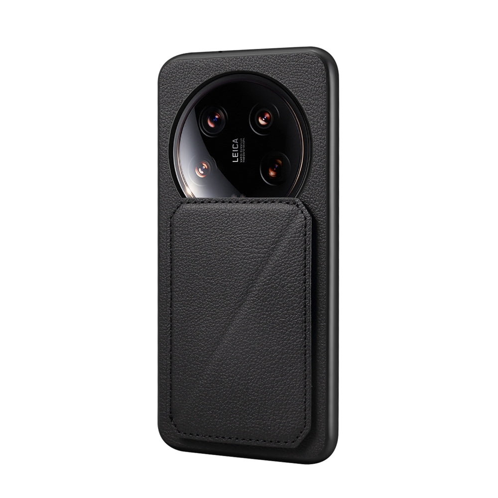 Xiaomi 14 Ultra Calf Texture Leather Case with Dual Card Slots and Stand Function