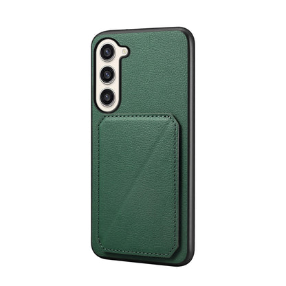 Samsung Galaxy S23+ 5G Calf Texture Leather Case with Dual Card Slots and Stand Function