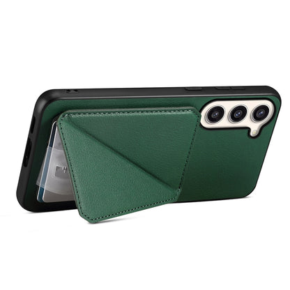 Samsung Galaxy S23+ 5G Calf Texture Leather Case with Dual Card Slots and Stand Function