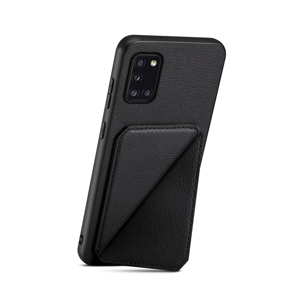 Samsung Galaxy A31 4G Calf Texture Leather Case with Dual Card Slots and Stand Function