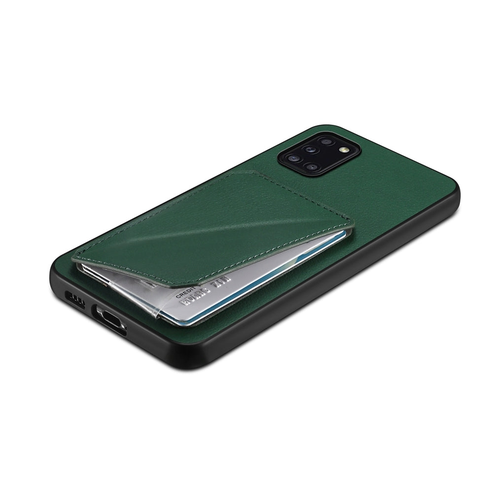 Samsung Galaxy A31 4G Calf Texture Leather Case with Dual Card Slots and Stand Function