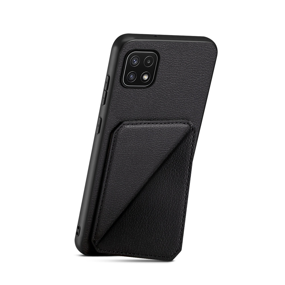 Samsung Galaxy A22 5G Calf Texture Leather Case with Dual Card Slots and Stand Function