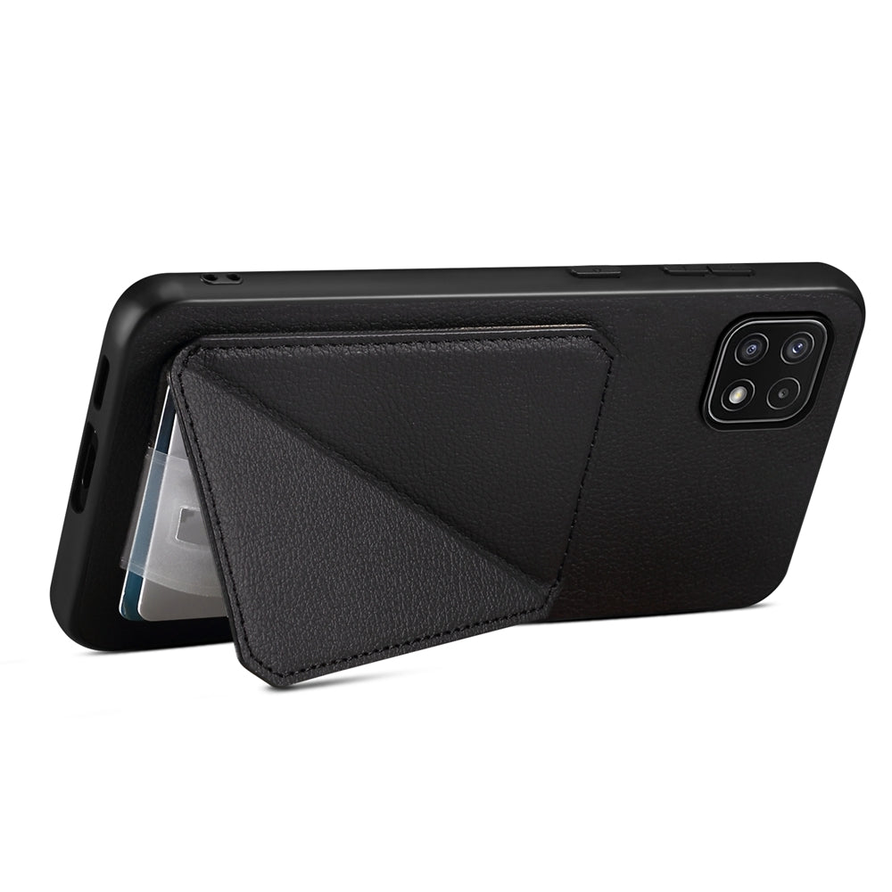 Samsung Galaxy A22 5G Calf Texture Leather Case with Dual Card Slots and Stand Function