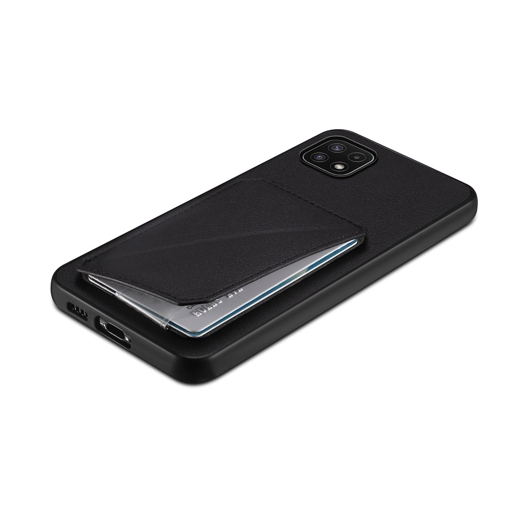 Samsung Galaxy A22 5G Calf Texture Leather Case with Dual Card Slots and Stand Function