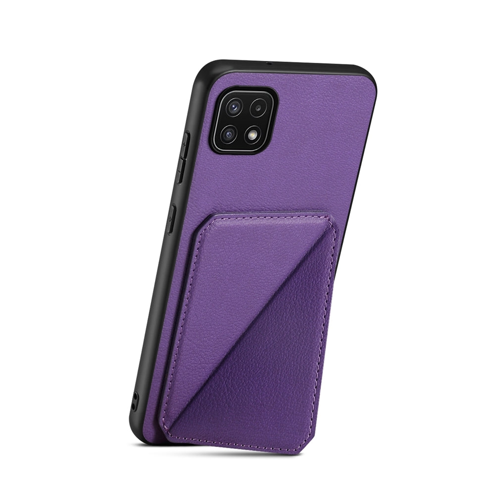 Samsung Galaxy A22 5G Calf Texture Leather Case with Dual Card Slots and Stand Function