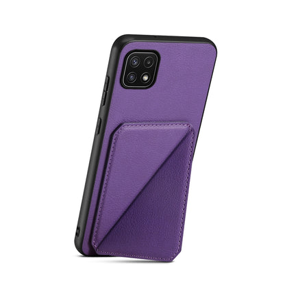 Samsung Galaxy A22 5G Calf Texture Leather Case with Dual Card Slots and Stand Function